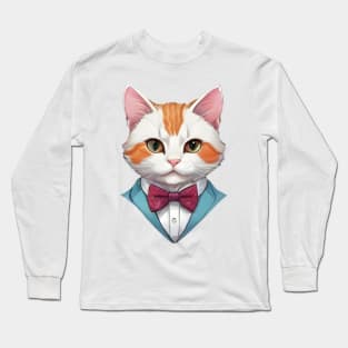 Fancy Cat with Bowtie no.15 Long Sleeve T-Shirt